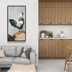 Framed 24 x 48 - Wyandotte rooster