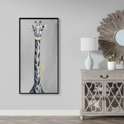 Encadré 24 x 48 - Girafe bleu acier