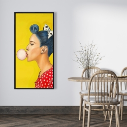 Framed 24 x 48 - Retro woman with beautiful ponytail