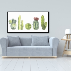 Framed 24 x 48 - Tiny cactus set