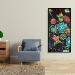 Encadré 24 x 48 - Ensemble de succulents colorés