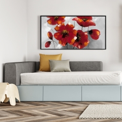 Framed 24 x 48 - Anemone flowers