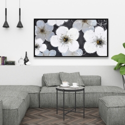 Encadré 24 x 48 - Fleurs en tons de gris