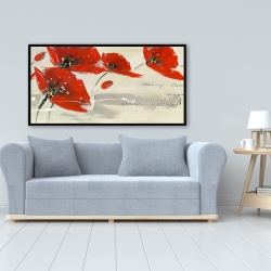 Encadré 24 x 48 - Fleur rouge abstraite dans le vent