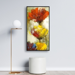 Encadré 24 x 48 - Fleurs jaunes et oranges