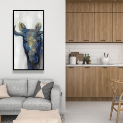 Framed 24 x 48 - Blue moose