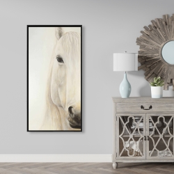 Framed 24 x 48 - Half portrait of a smiling horse