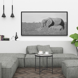 Encadré 24 x 48 - éléphants dans la savane