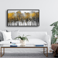 Framed 24 x 48 - Abstract yellow forest