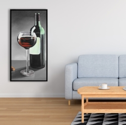 Framed 24 x 48 - Bottle of burgundy