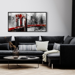 Encadré 24 x 48 - Pont brooklyn abstrait et rouge