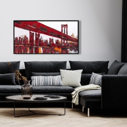 Framed 24 x 48 - Red bridge