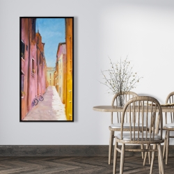 Encadré 24 x 48 - Maisons colorées dans les rues de collioure