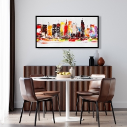 Framed 24 x 48 - City in bright colors