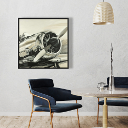 Framed 36 x 36 - Vintage aircraft