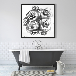 Framed 36 x 36 - Set of abstract roses