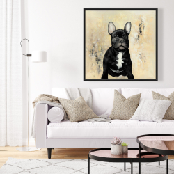 Framed 36 x 36 - French bulldog