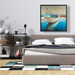 Framed 36 x 36 - Fishing boat