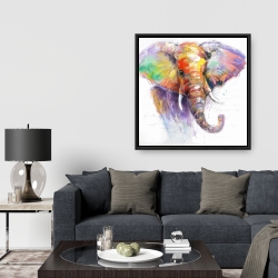 Encadré 36 x 36 - Magnifique éléphant coloré