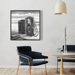 Framed 36 x 36 - Old gas pump