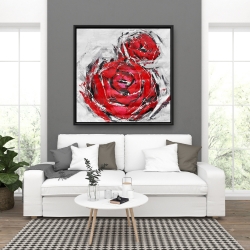 Framed 36 x 36 - Abstract red roses