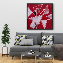 Encadré 36 x 36 - Triangles blancs sur fond rouge