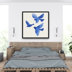 Framed 36 x 36 - Bluebirds in flight