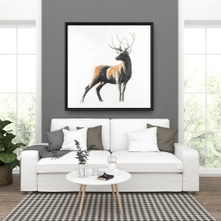 Framed 36 x 36 - Abstract deer