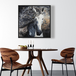 Framed 36 x 36 - Front wild horse