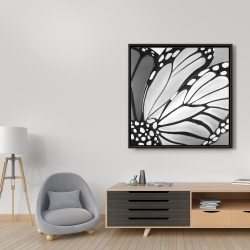 Framed 36 x 36 - Monarch wings closeup