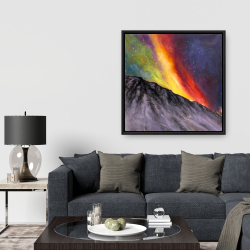 Framed 36 x 36 - Aurora borealis in the mountain