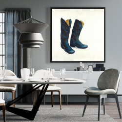 Framed 36 x 36 - Leather cowboy boots