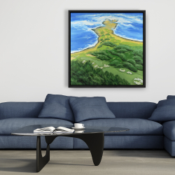 Framed 36 x 36 - Golf course on the coast