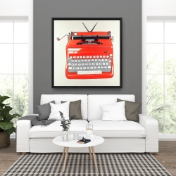 Encadré 36 x 36 - Machine à écrire rouge