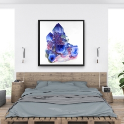Framed 36 x 36 - Blue and purple quartz cristal