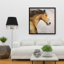 Framed 36 x 36 - Proud steed with his mane in the wind