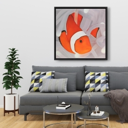 Framed 36 x 36 - Clownfish under the sea