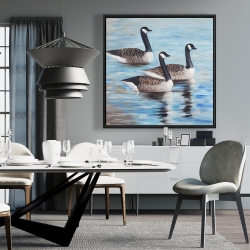 Framed 36 x 36 - Canada geese in water