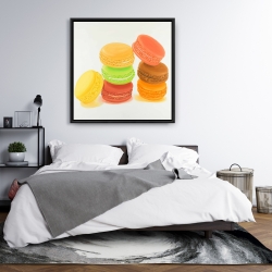 Framed 36 x 36 - Delicious macaroons