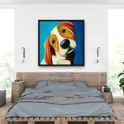 Encadré 36 x 36 - Chien beagle coloré