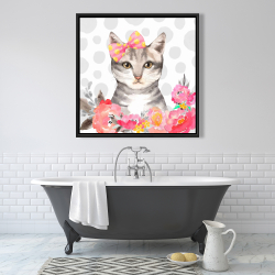 Framed 36 x 36 - Charming cat