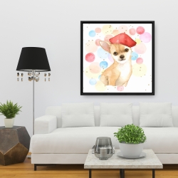 Framed 36 x 36 - Chihuahua dog artist