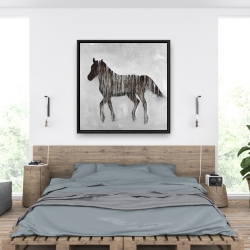 Framed 36 x 36 - Gambading abstract horse