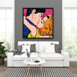 Framed 36 x 36 - Pop art style couple