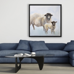 Framed 36 x 36 - Sheep and its baby