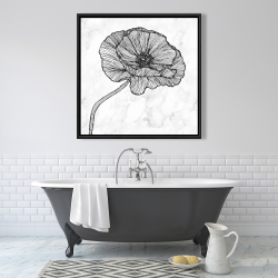 Framed 36 x 36 - Bright poppy flower