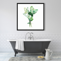 Framed 36 x 36 - Tied up basil leaves bundle