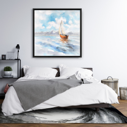 Framed 36 x 36 - Sailboat landscape
