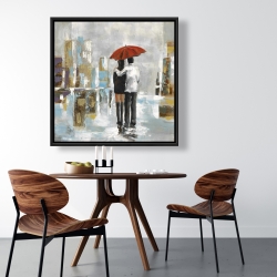 Encadré 36 x 36 - Couple marchant sous leur parapluie