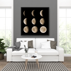 Framed 36 x 36 - Eclipse in nine phases